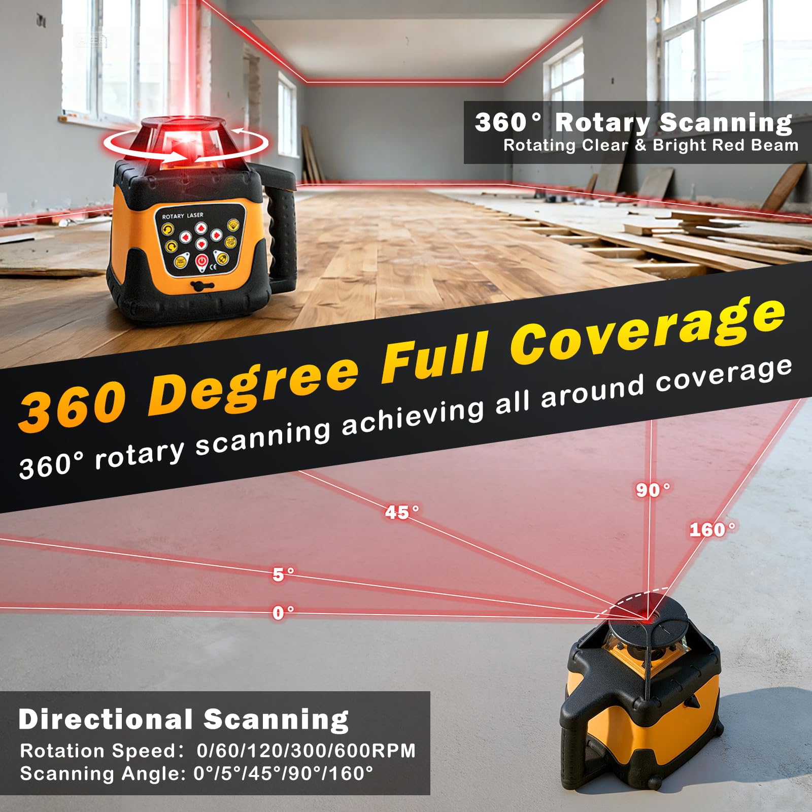 Industrial Rotary Laser Level - 2000ft Range -6