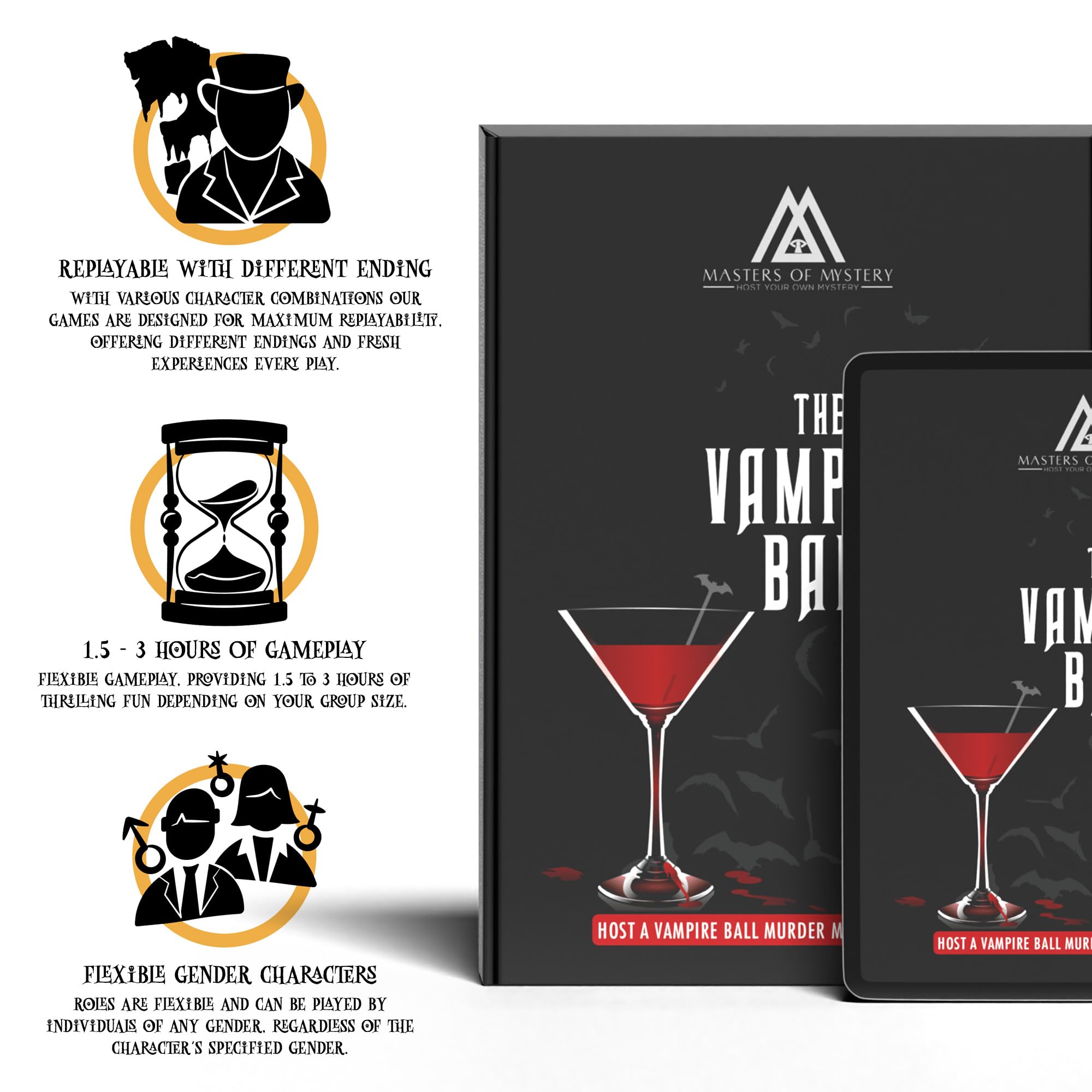 Replay-able Vampire Ball Murder Mystery Dinner Party Game for Up to 20 Adults, Host A Halloween Game Night, Dracula Themed - Image 3