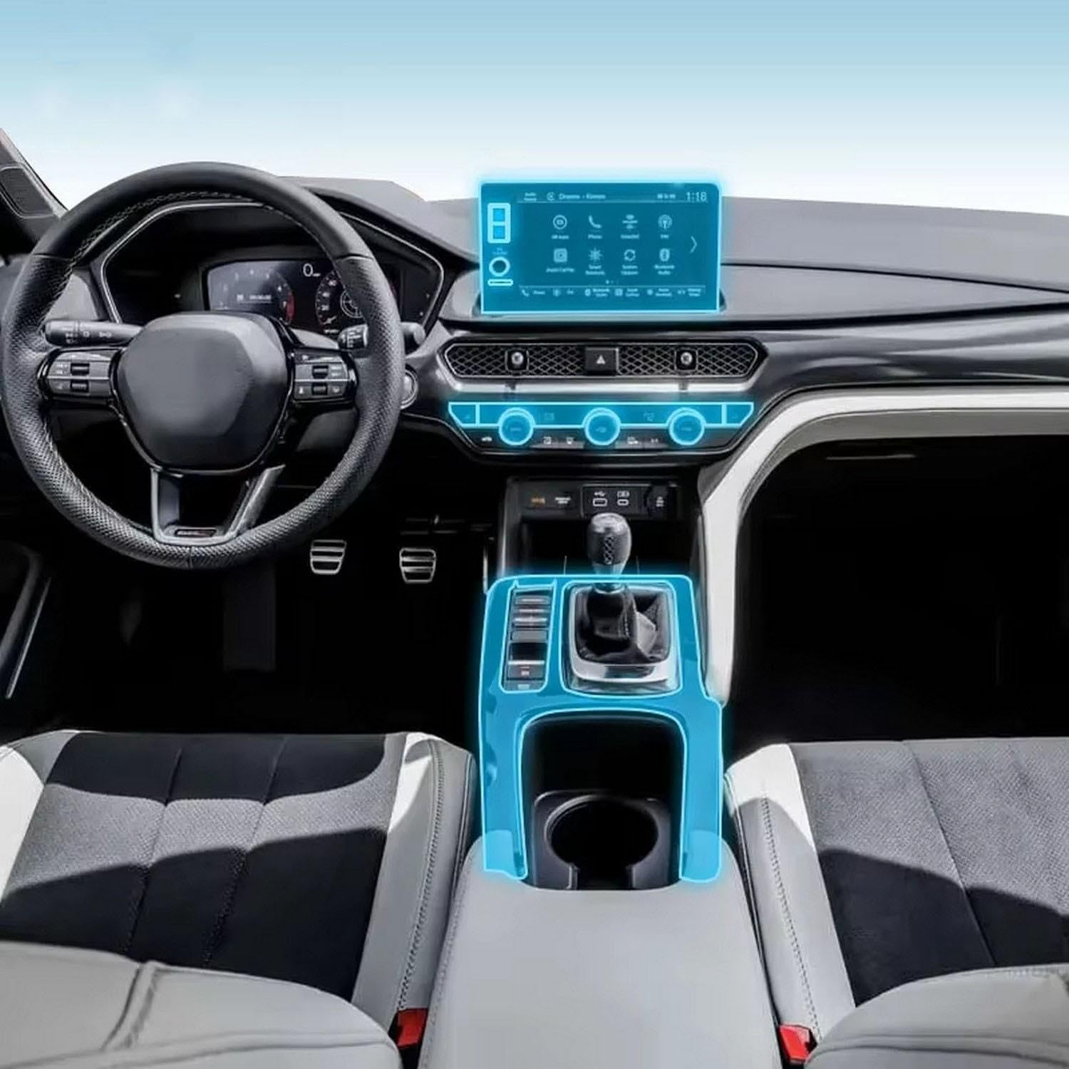 Film protection console Acura Integra TPU mat pour trajet serein