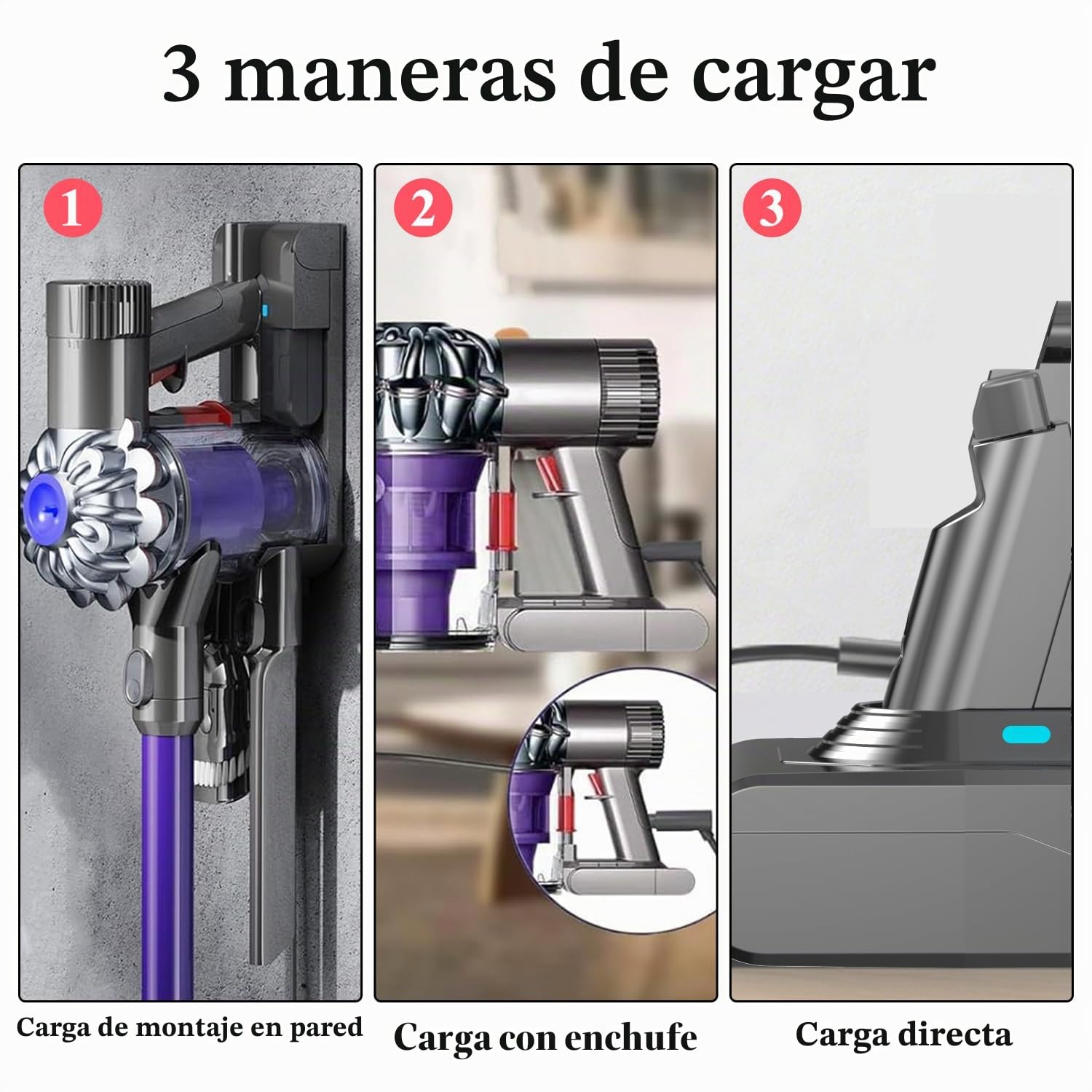 DTK Batería para Dyson V6 Batería Compatible con V6 Fluffy Animal Absolute Motorhead SV03 SV04 SV05 SV06 SV07 SV09 DC58 DC59 DC61 DC62 DC72 DC74 HH08