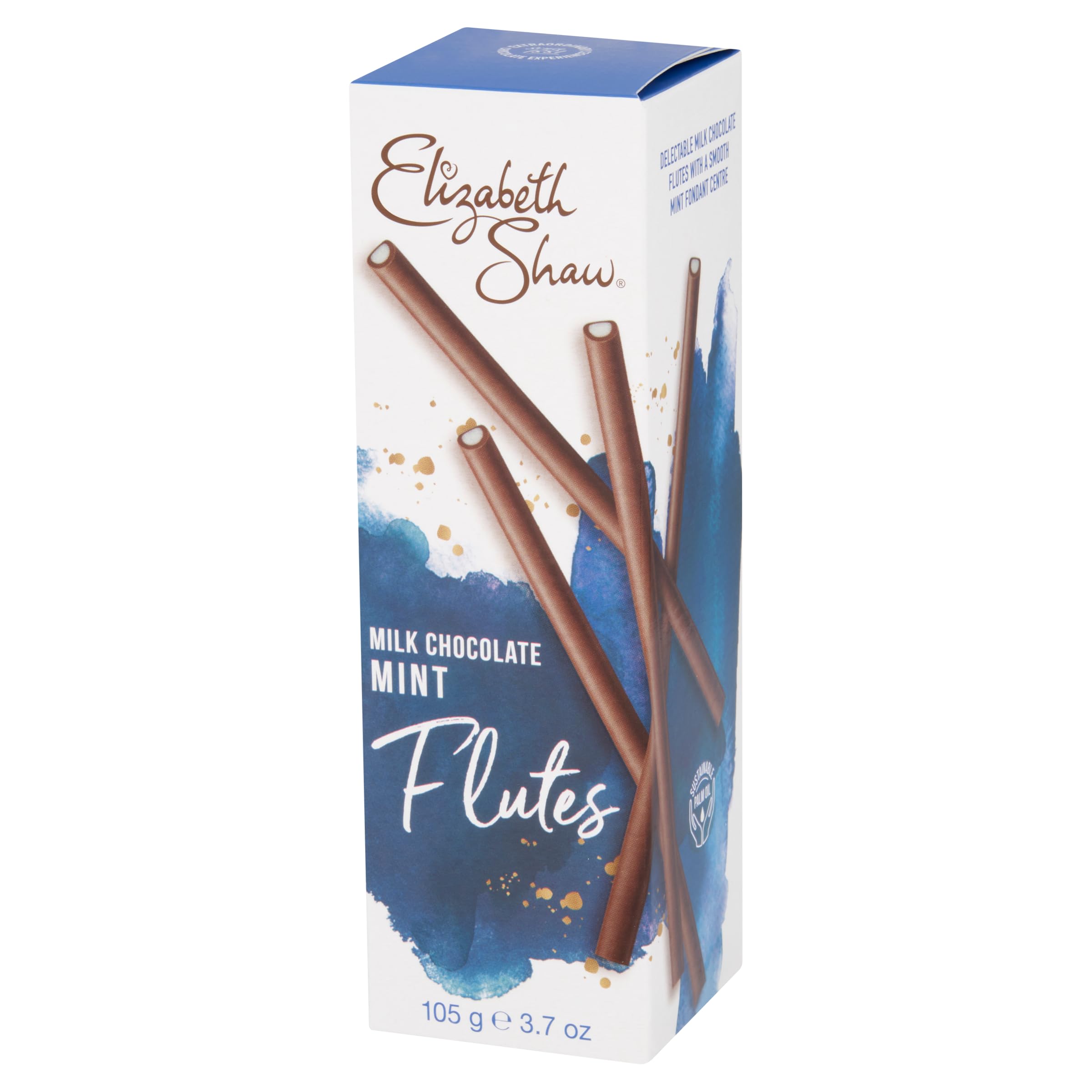 Elizabeth Shaw Milk Mint Chocolate Flutes 105g - Smooth milk chocolate with a mint fondant centre. Irresistibly indulgent - Treat - Gift - Share
