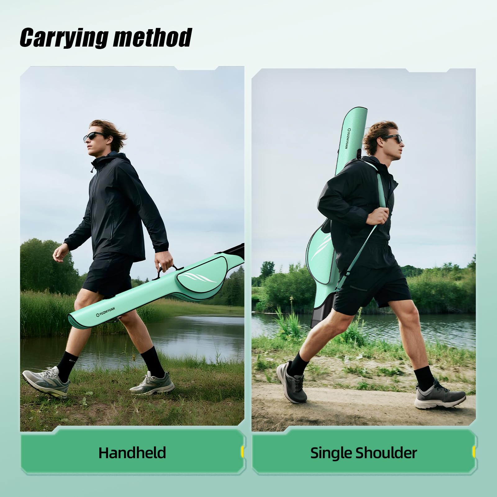 Sac de canne à pêche léger, grande capacité, résistant à l'eau, portable, moulinet, design convivial pour la pêche à la ligne