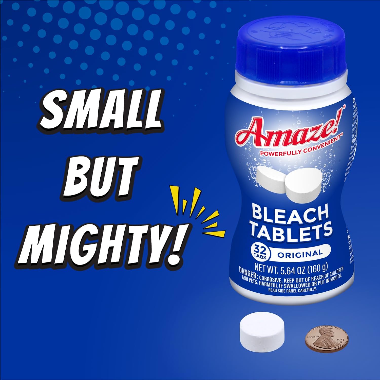 AMAZE Ultra Concentrated Bleach Tablets [6 bottles] - Original Scent - for Laundry, Toilet, and Multipurpose Home Cleaning. No Splash Liquid Bleach Alternative