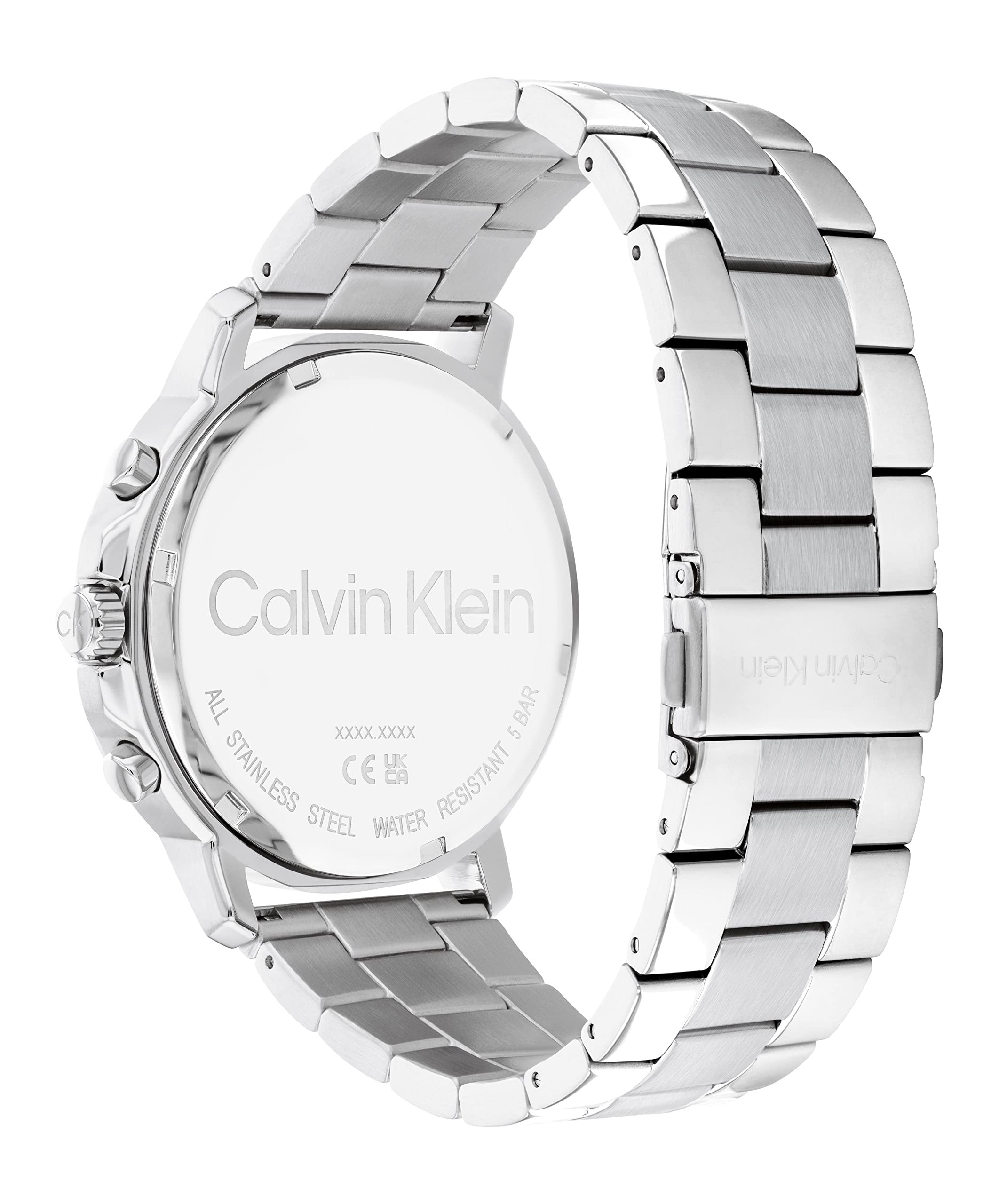 Calvin Klein Orologio analogico multifunzione al quarzo da uomo con cinturini in acciaio inossidabile o silicone