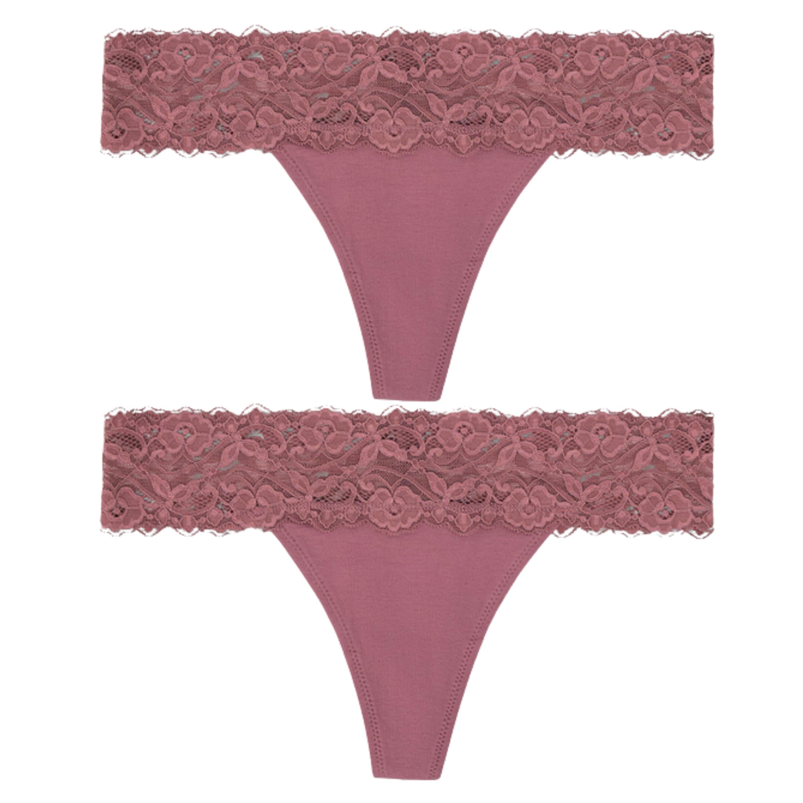 Cotton Panties for Women Bikini Underwear Hipster Underpants Lace Briefs Pack of 2 (in, Alpha, 2XL, Regular, Mouve)-image-44