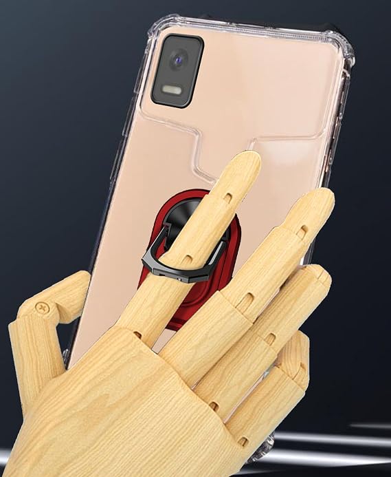 for Foxx A56 Phone Case with 2 Pack Screen Protector,360 Ring Crystal Clear Shockproof Bumper Back Cover Kickstand TPU Slim Skin Shell Hybrid for Foxxfoxxd-A56 -Red