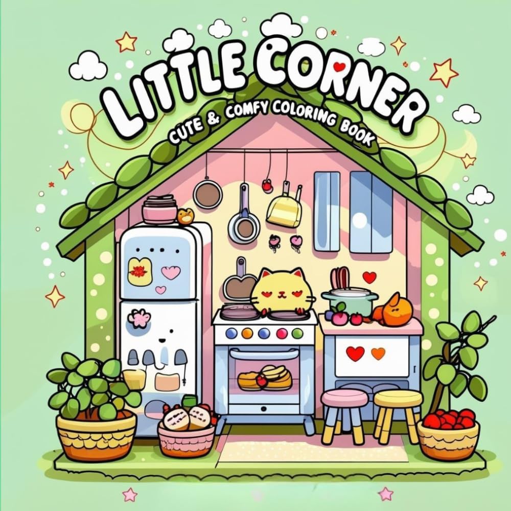 Little Corner: Coloring Book for Adults and Teens, Super Cute Designs of Cozy, Hygge Spaces for Relaxation