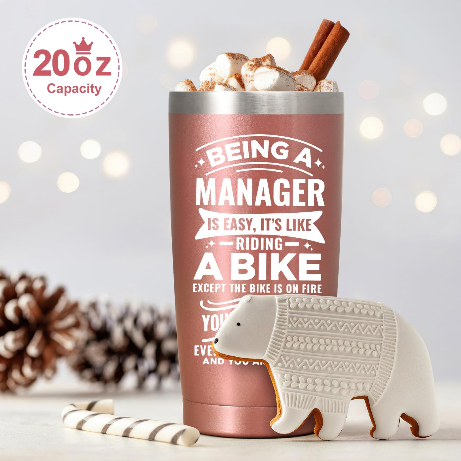 Livole Funny Secret Santa Gift for Boss Work Colleagues, Manager, 20oz Drinking Glass - Image 3