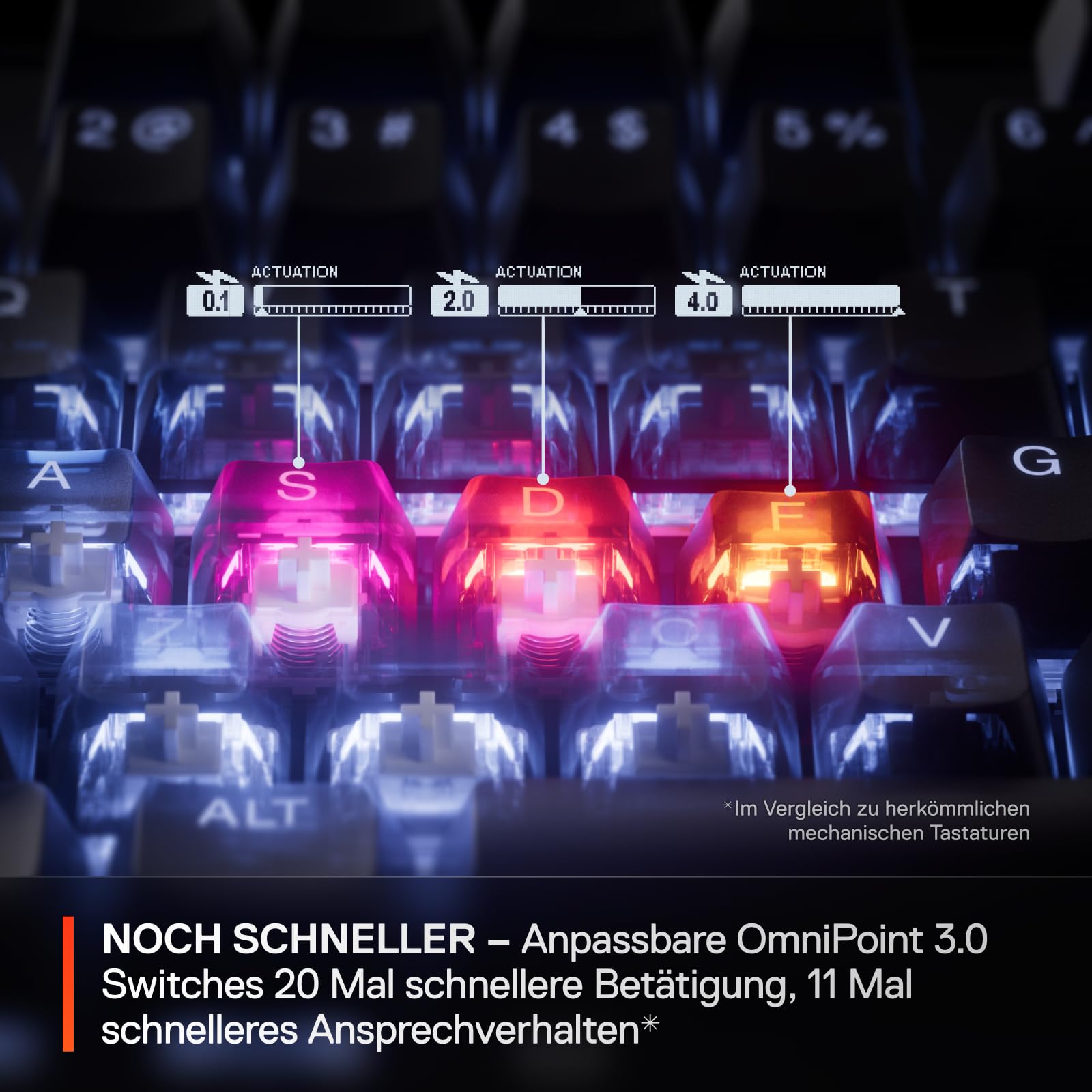 SteelSeries Apex Pro TKL Gen 3 - Gaming Keyboard - Hall Effect Switches; OmniPoint 3.0 - Adjustab... Ansicht 6