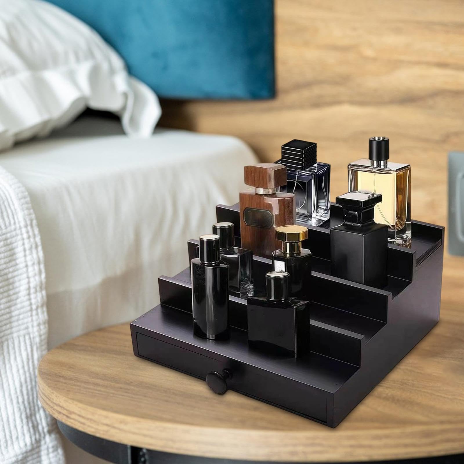 Organizador de Mostrador para Hombres, Expositor de Perfumes, Soporte de Madera para Perfumes, Estante de Almacenamiento para Cosméticos