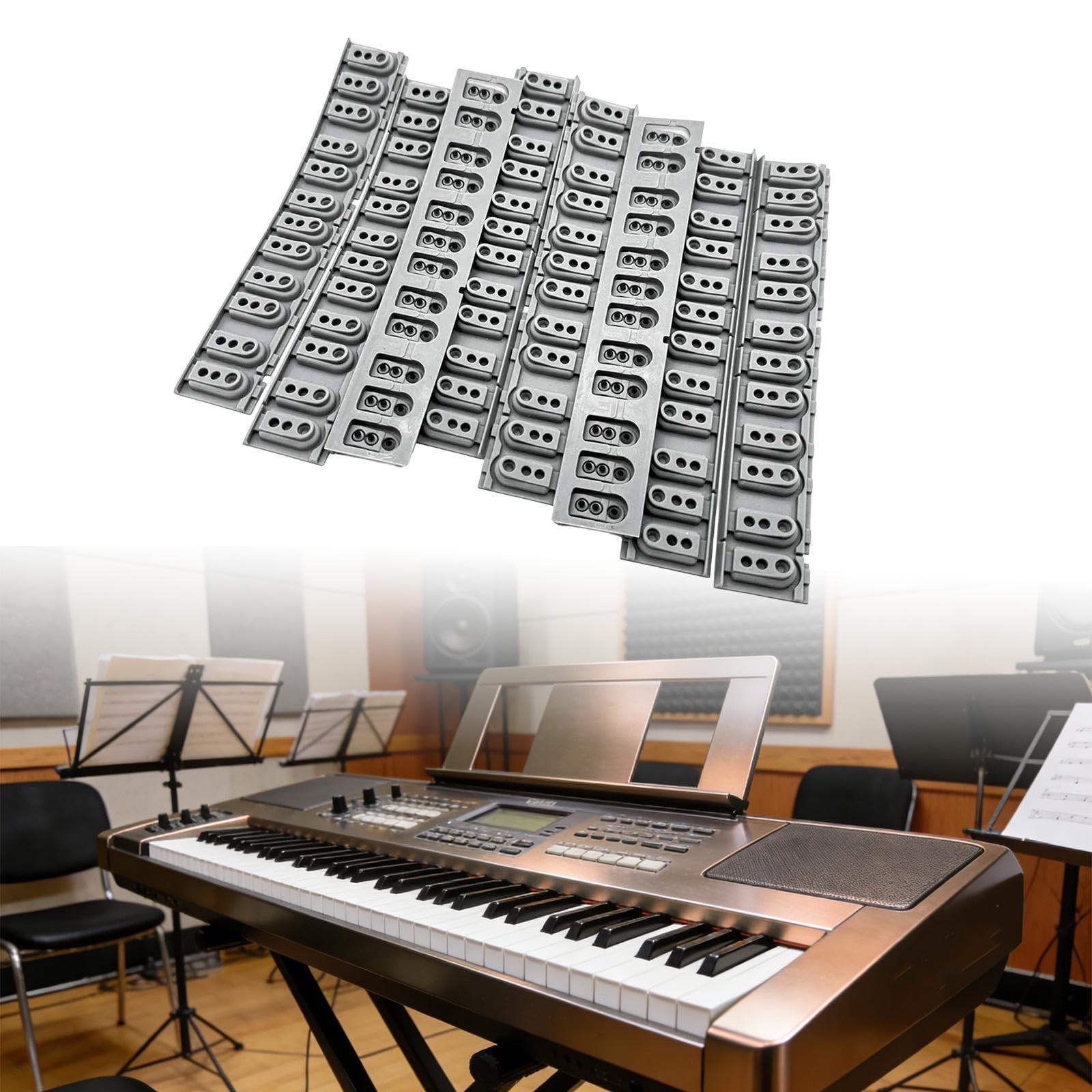 8 Tiras Conductoras para Teclado Numérico, Accesorio para Reparación de Instrumentos Musicales, Flexible Y Adecuado para Talleres de Reparación, 8 Uds.