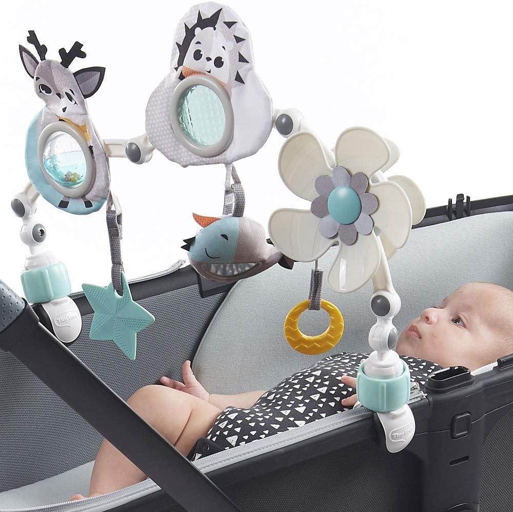 Tiny Love Arche d’activité Sunny Stroll avec Hochets, dès la Naissance, Clips de Fixation Universels Compatibles avec toutes les Poussettes ou Landaus, Collection Black & White - 5