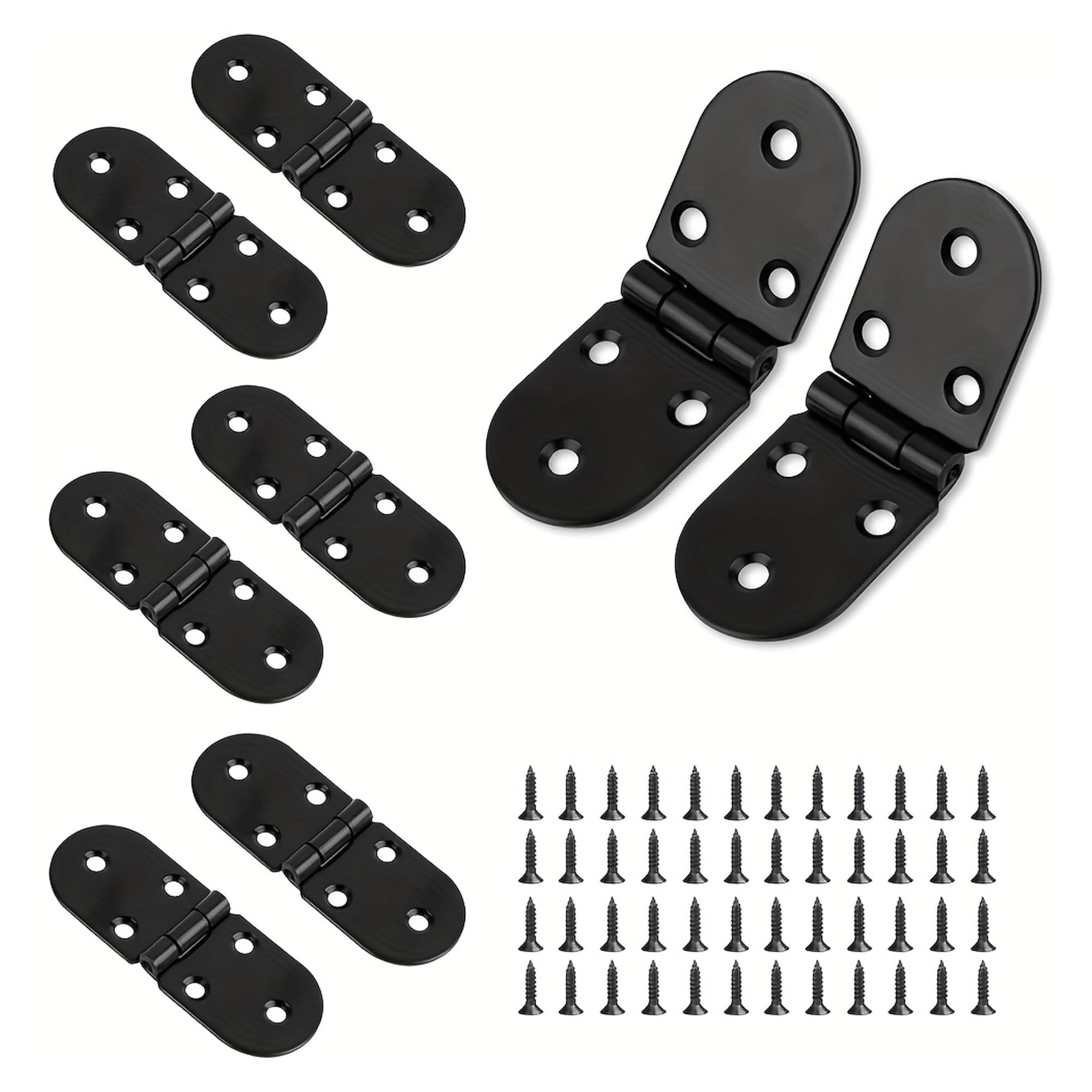 180 Degree 2pcs Foldable Hinge Flap Screw-On Hinges for Sewing Machine Cabinet Rounded Corner Buffer Furniture Hardware for Folding Furniture