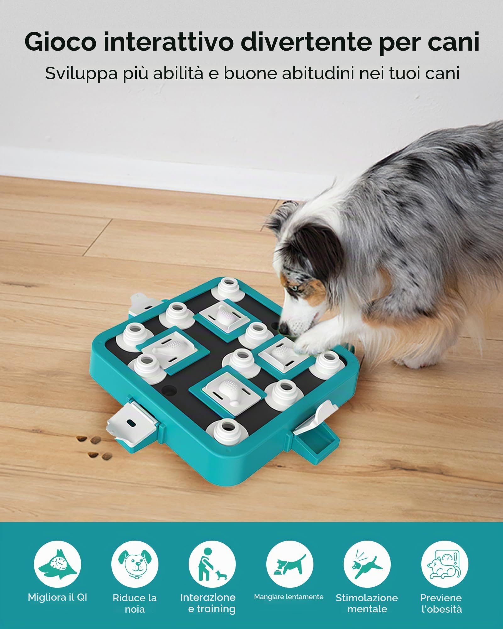 LACCEN Giochi Interattivi per Cani, Giocattoli Puzzle per Cane di Livello 3 in 1, Gioco di Intelligenza per Cuccioli, Cani di Taglia Grande, Media e Piccola