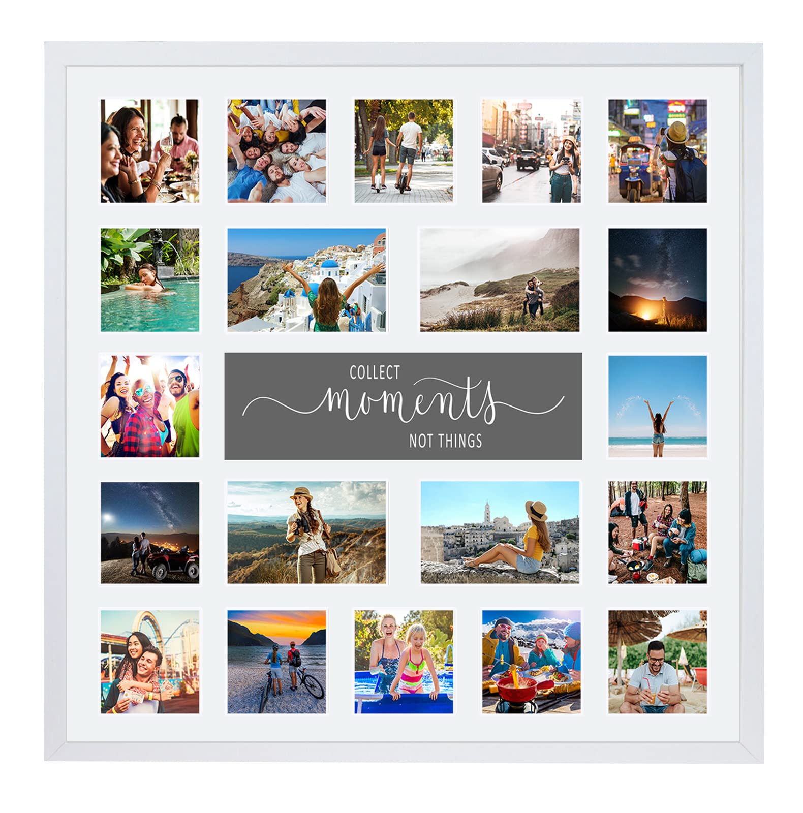 Boldon Framing White Multi Aperture Picture Photo Collage Frame, Colours And Designs (Moments, ) Large