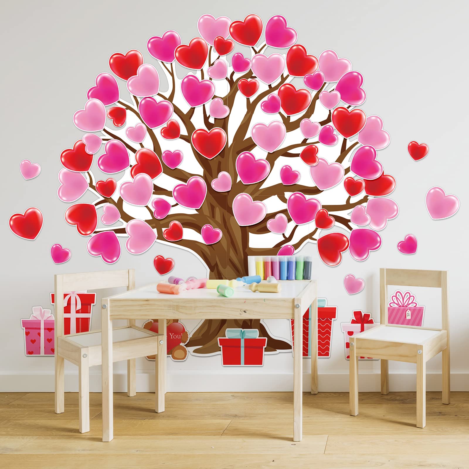 Valentinstag-Deko Fürs Klassenzimmer & Zuhause: Baum Mit Herzen Zum Aufkleben – Bunt, Einfach, Festlich!