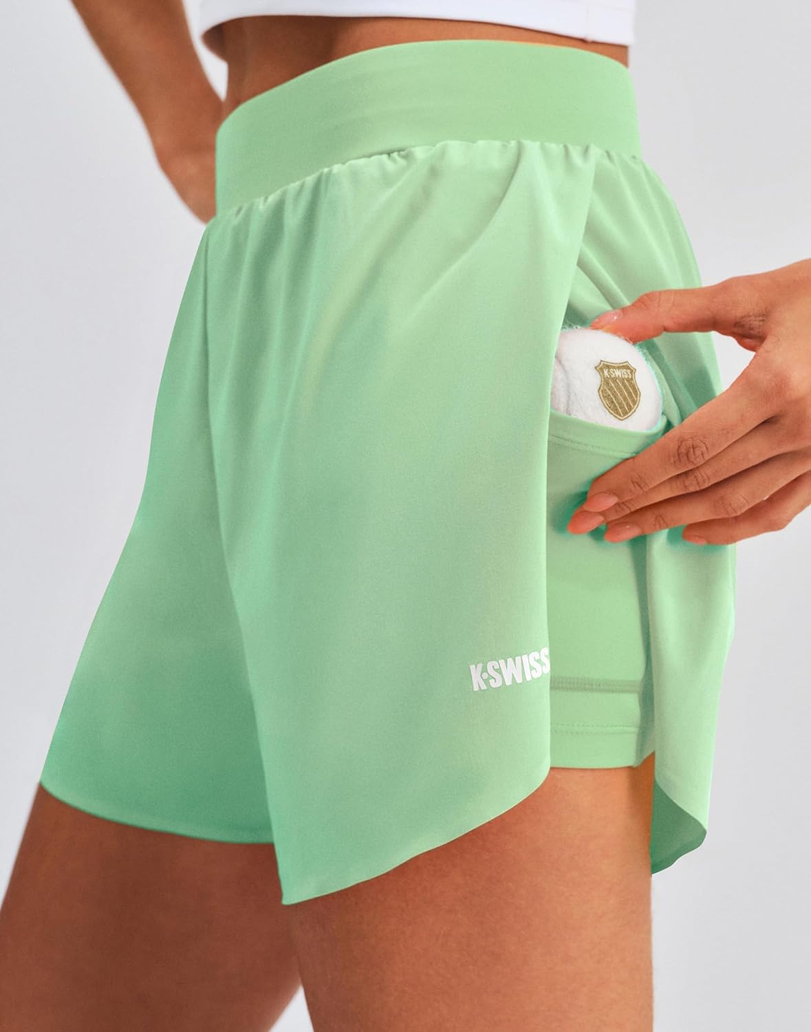 K-Swiss 2 in 1 Women's Running Shorts - Athletic Shorts with Liner Pockets for Gym Workout Yoga - Image 2