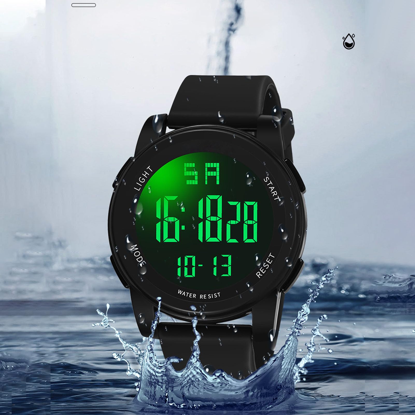 Orologio Sportivo Digitale, Orologio da Polso Cronografo da Esterno Orologio da Nuoto Impermeabile Orologio Digitale Multifunzionale a Grande Schermo per Escursioni in Piscina