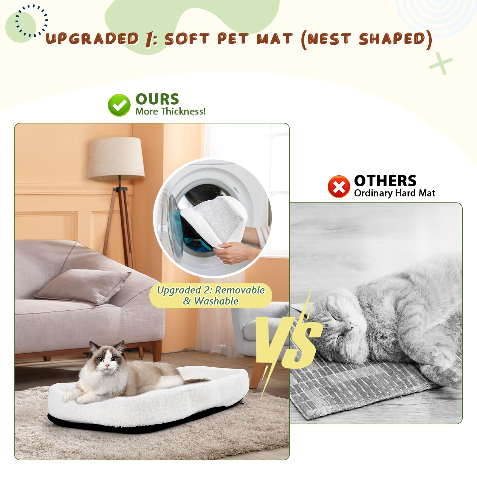 Romon Transportín Gato Perro, Transportin Pequeño Cat Carrier, Bolsa Transporte Transpirable para Mascotas con Colchón Suave, Plegable Bolso Gatos Cachorros Gatitos de 6Kg, 17.3x11x9.8 Inch, Gris