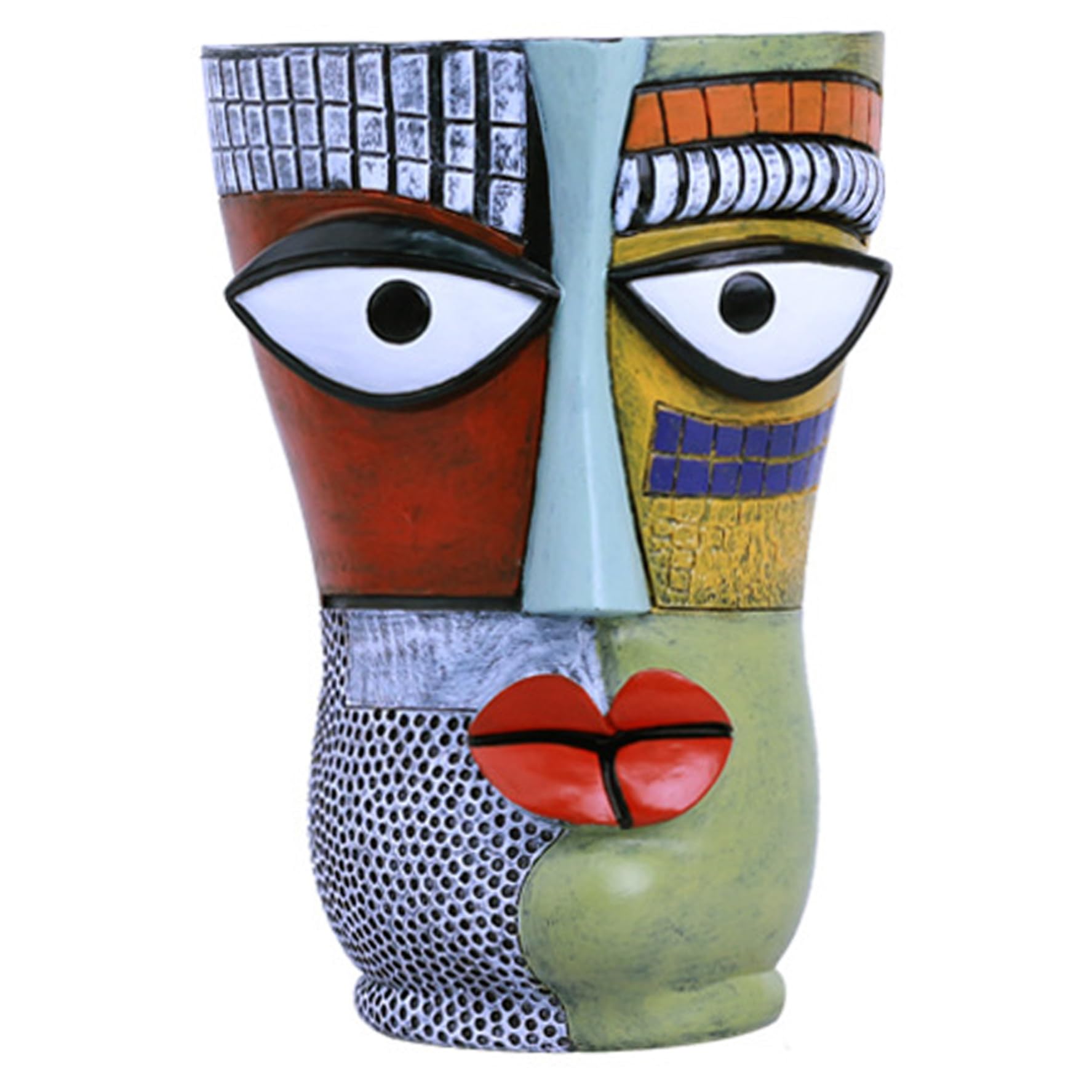 Pots de fleurs amusants et jardinière visage abstrait mignon