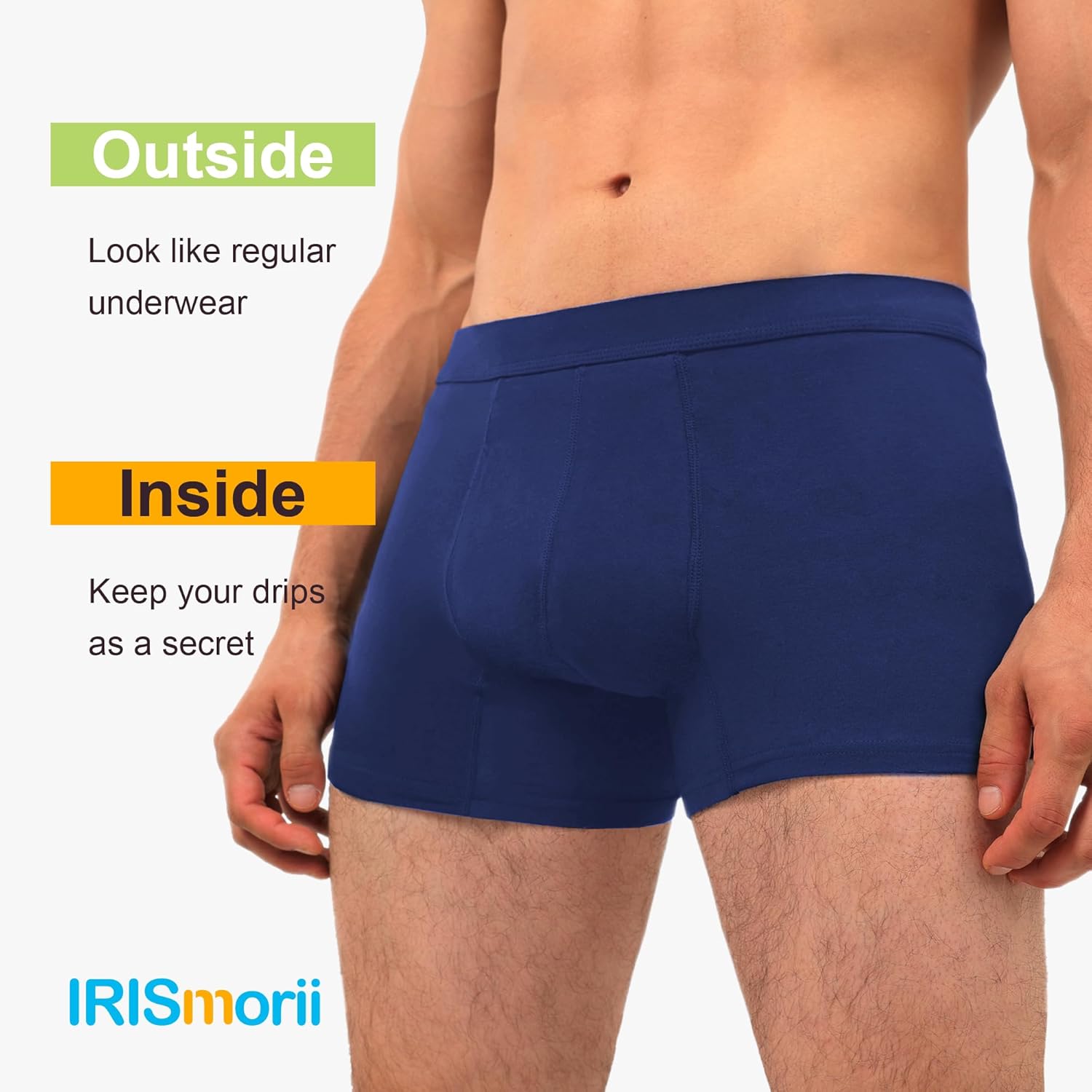 Mens Incontinence Underwear Adult Washable Bladder Control Brief 60 ML Absorbency Leak Proof Boxer Brief 3 Pack (Black 2 Blue XL) - Image 3