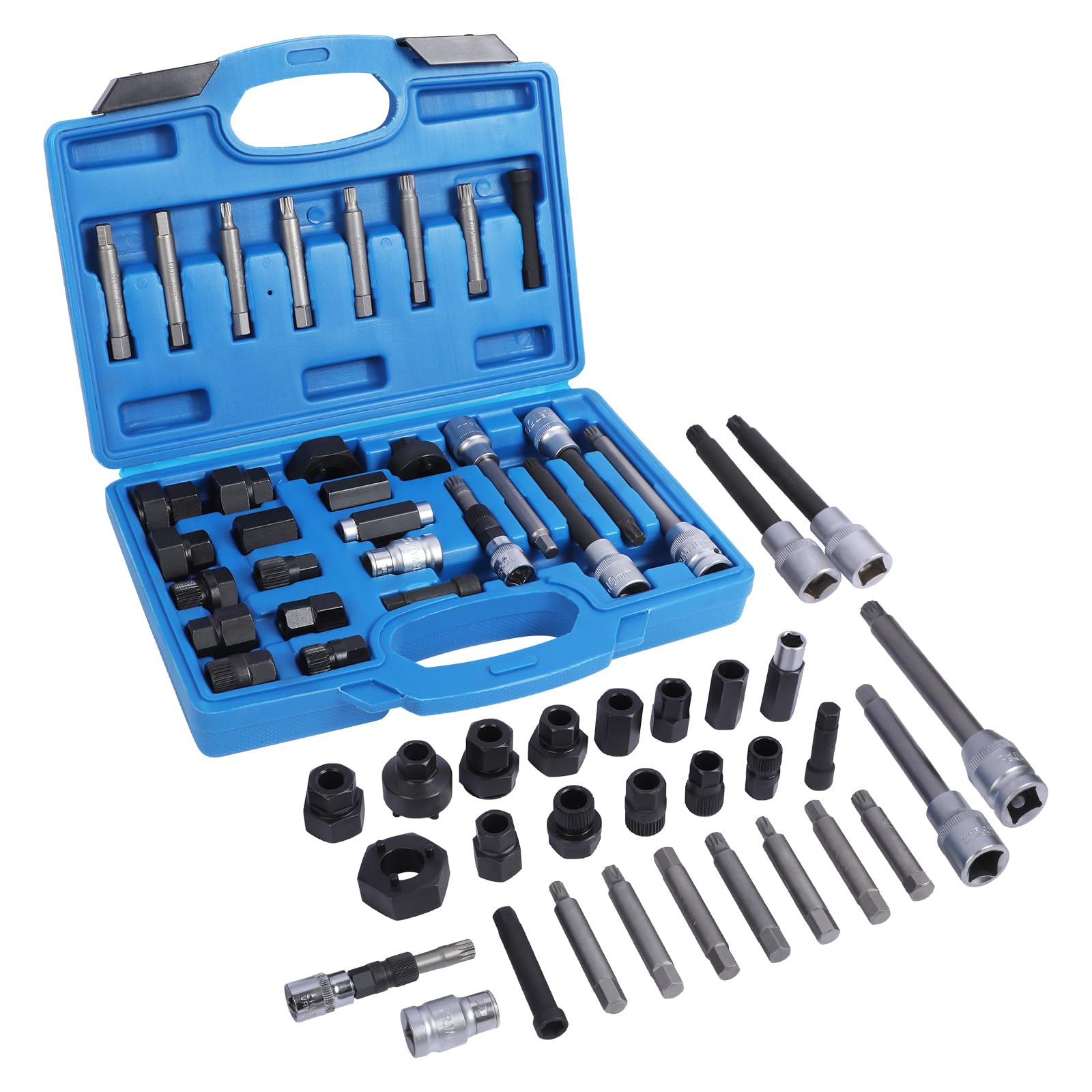 Kit Rimozione Puleggia Alternatore, 30 Pezzi Attrezzo Smontaggio Puleggia Alternatore Compatibile con VW, per Peugeot, per Renault e Altro Ancora, Estrattore Puleggia Alternatore