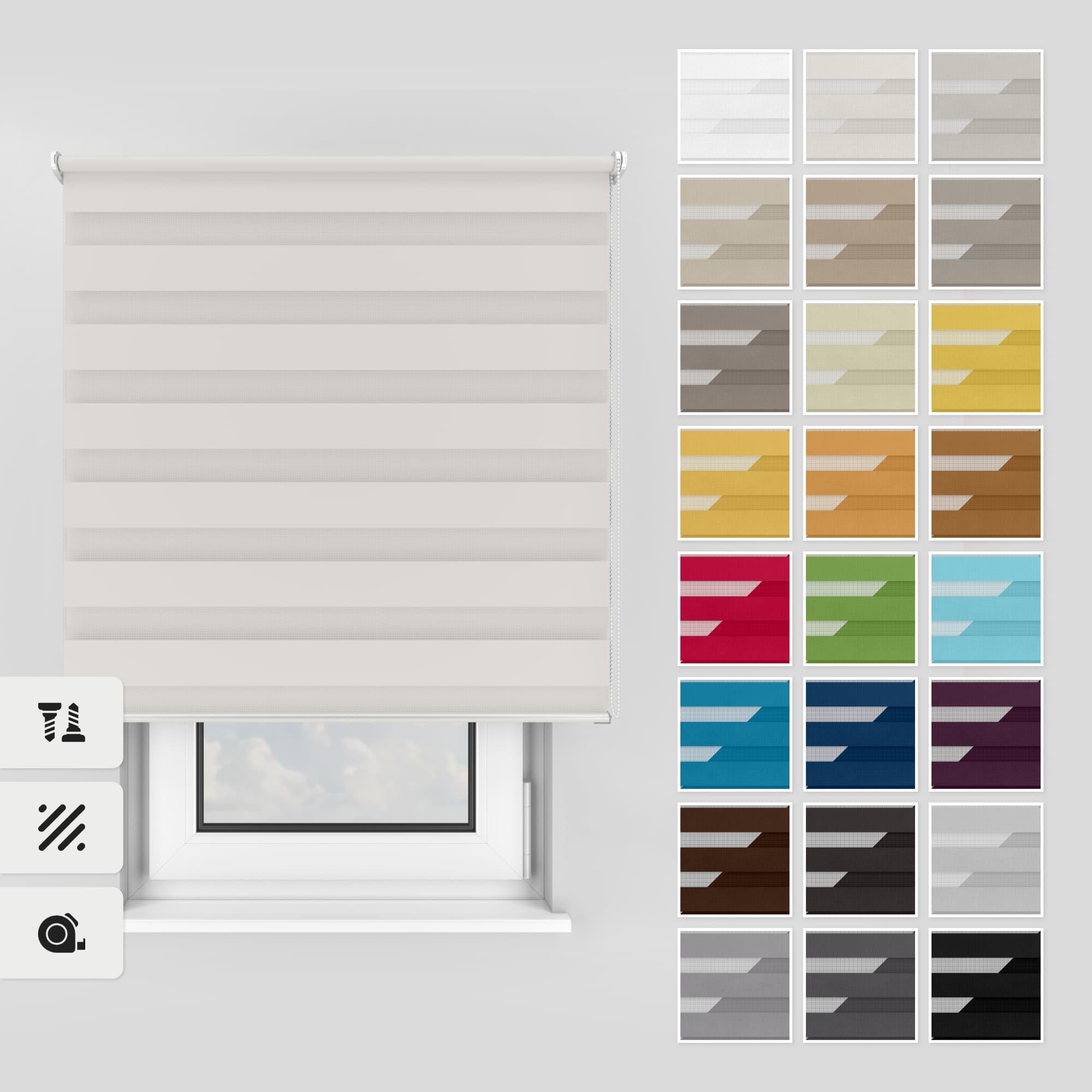 Fenstr duo rolgordijn Birmingham lichtdoorlatend - beige (25106) | Leen Bakker
