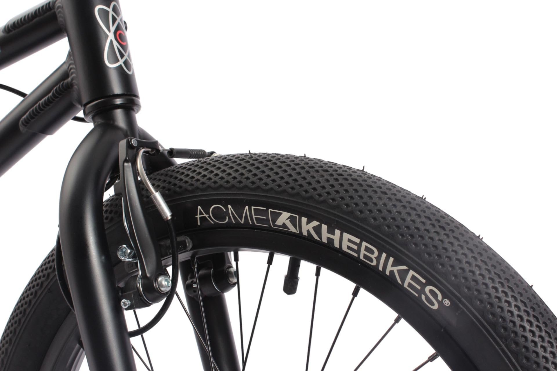 KHEbikes KHE Cosmic AL 20" BMX – Alluminio BMX Freestyle Bike 10,6 kg – Affix Rotor – Freni a V anteriori e posteriori – Pneumatici Acme 2.40 – nero opaco – per conducente 135 – 170 cm – modello 2025