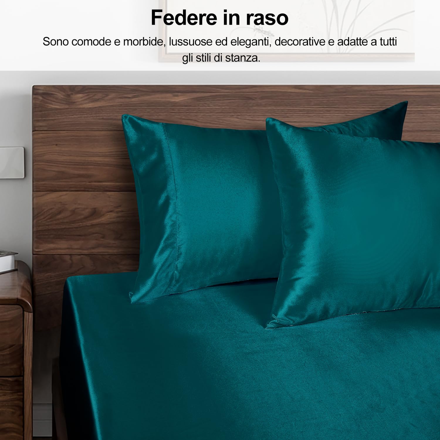 Federe In Raso Lirex 50x75cm - Set Di 2, Antirughe E Per Protezione Capelli, Chiusura A Busta - Foto 4