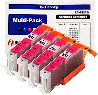 INK4WORK 4 Pack Compatible Ink Cartridge Replacement for Canon CLI-251XL CLI-251 XL Magenta to use with PIXMA MX722 MX922 iP7220 iP8720 iX6820 MG5420 MG5422 MG5520 MG5522 MG5620