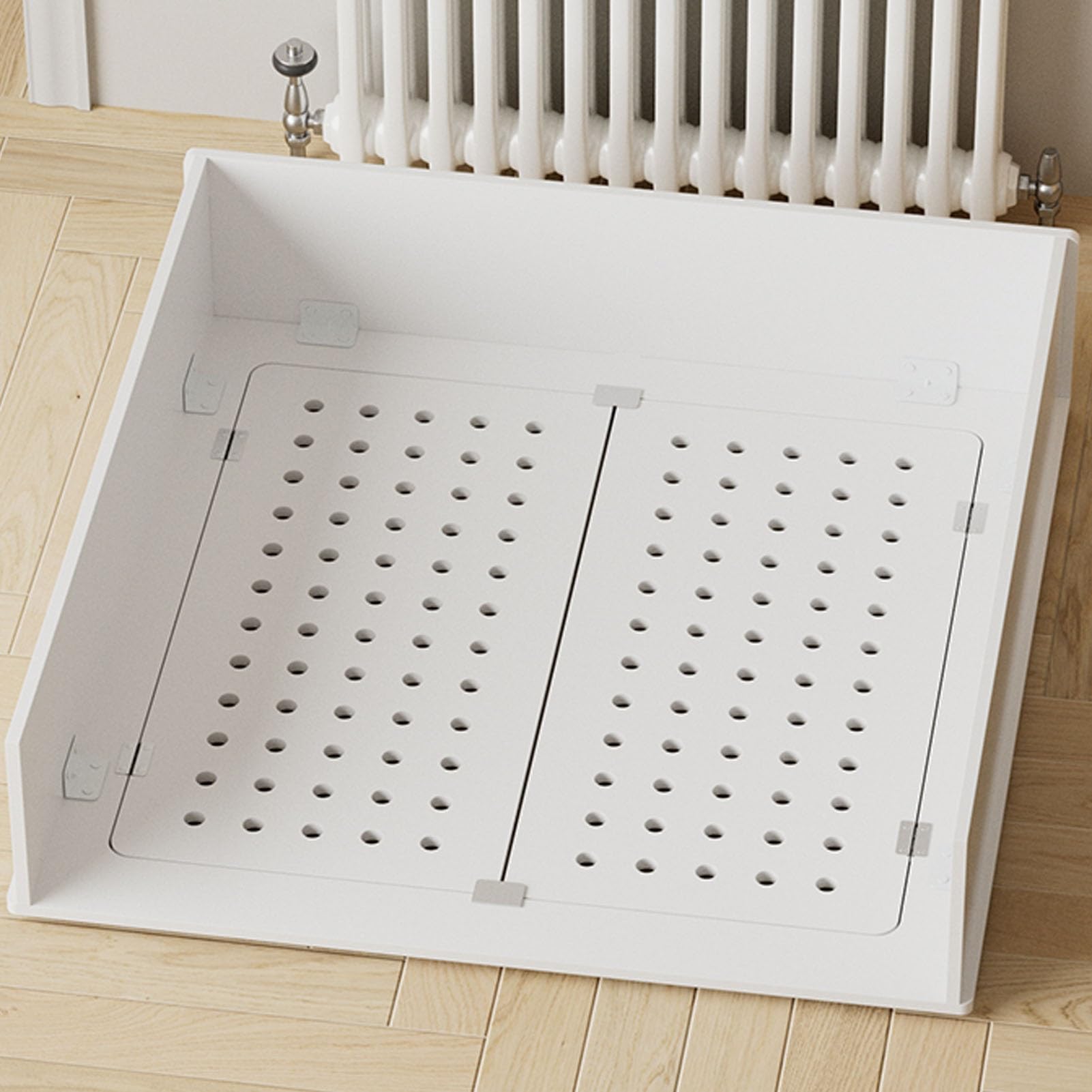 Copertura Per Termosifone In PVC – Armadio Decorativo Con Ripiano Superiore, Nasconde Tubi E Radiatori, Montaggio Senza Attrezzi