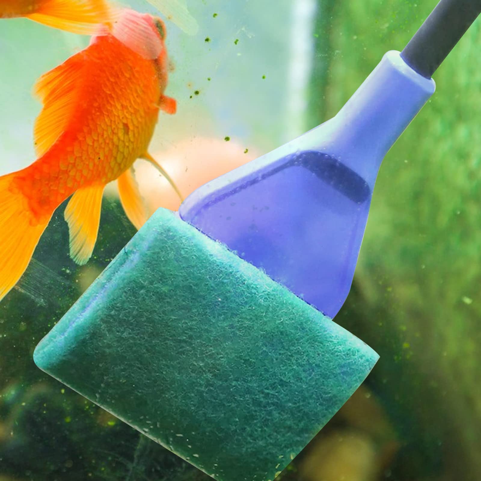 5 en 1 Kit Nettoyage Aquarium Brosse Aquarium Nettoyage Vitre Outils de Nettoyage d'algues Brosse éponge+ Epuisette Aquarium+ Râteau à Gravier+ Fish Tank Grattoir à Algues+ Fourchette à Plante