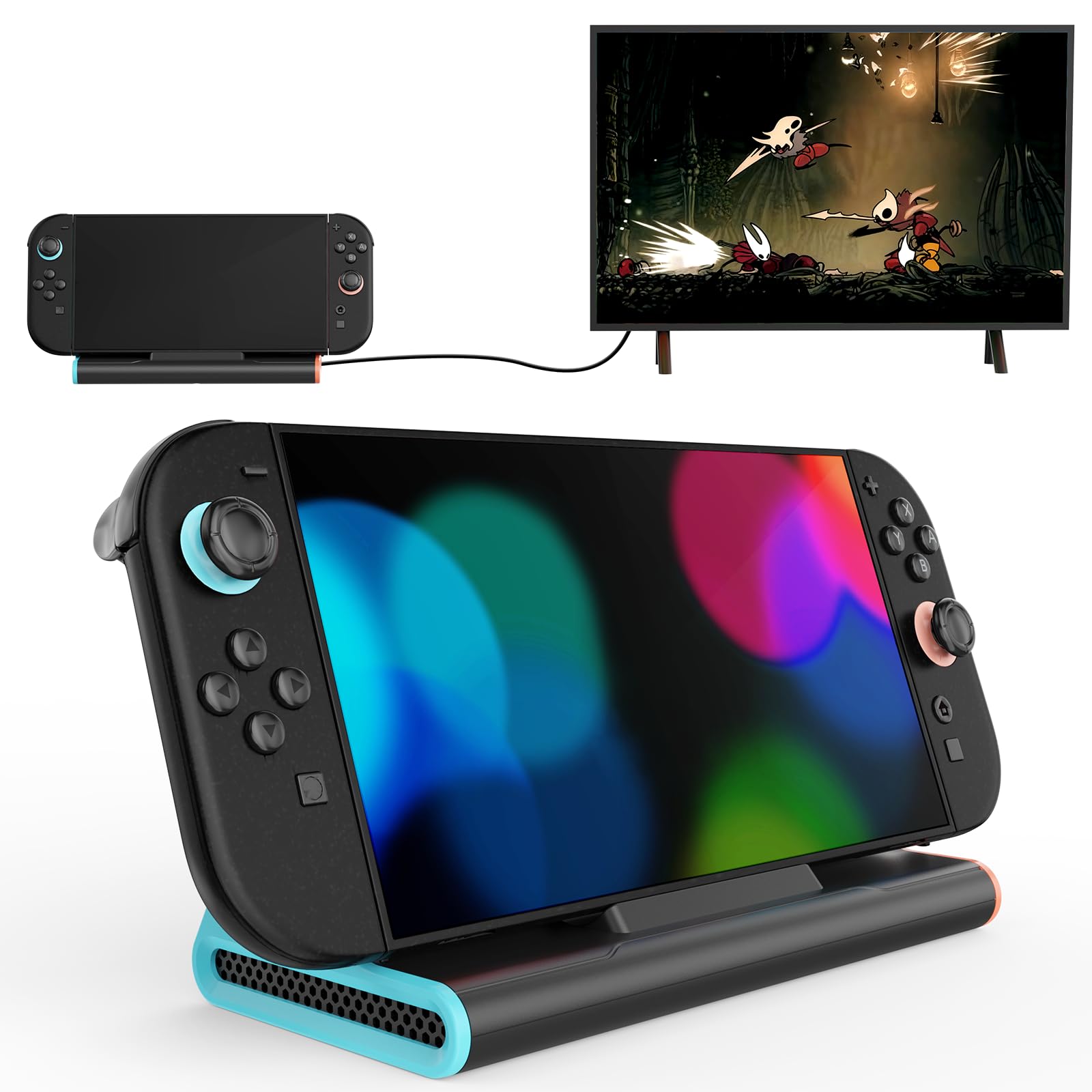Switch 2 TV Dock Portatile Base Support Compatibile con Nin-tendo S-witch 2,Dock Switch 2 Adaptador TV Hub con 4K@120Hz HDMI + 100W Carga Entrada + 3XUSB3.0,Portátil Docking Station Cargador S-witch 2