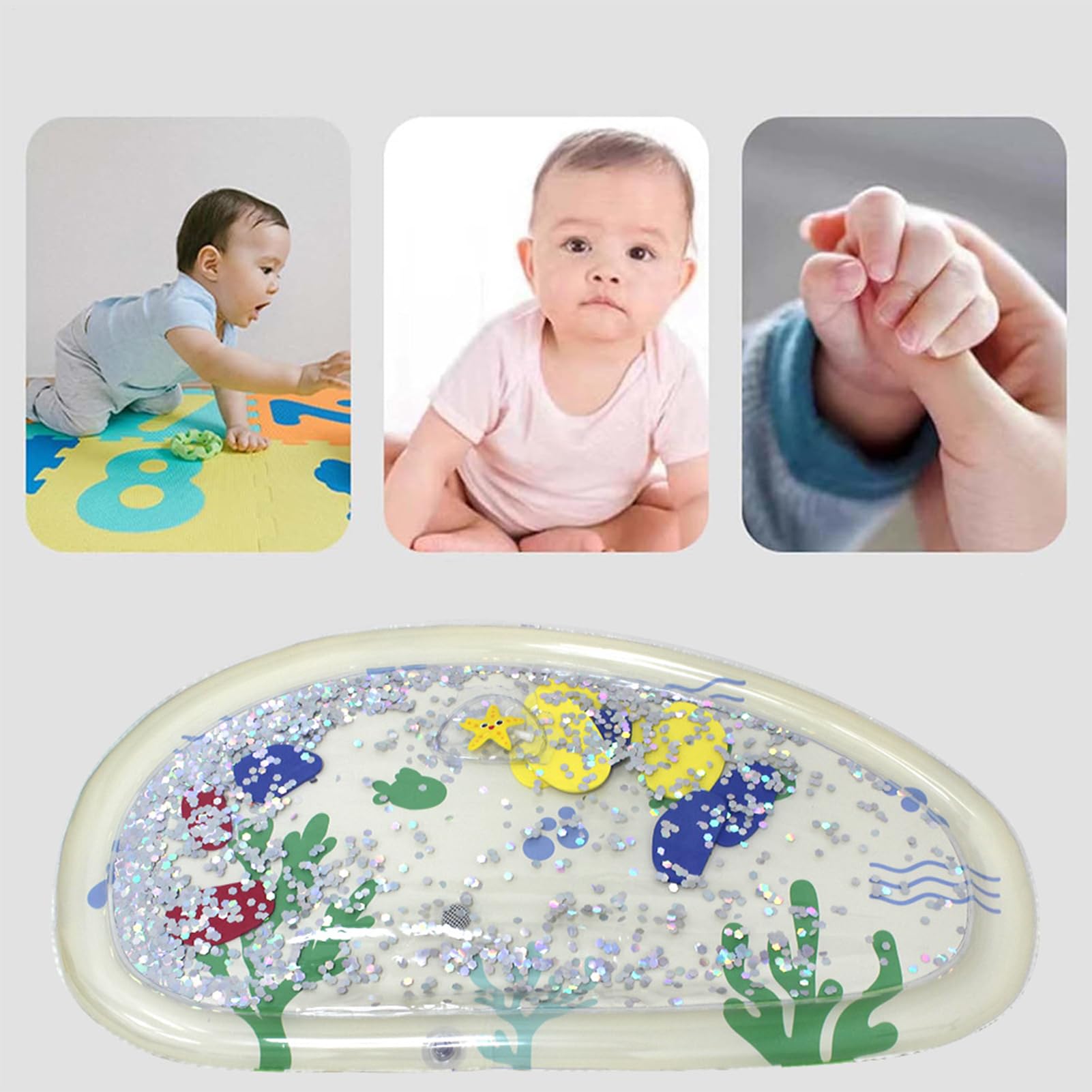 Alfombra De Agua Tummy Time - Juego Acuático Sensorial Para | Fantástica Alfombrilla De Aprendizaje Y Juego, Desarrollo Sensorial Para El Hogar, Cuna, Ducha, Bañera, Playera — view 3