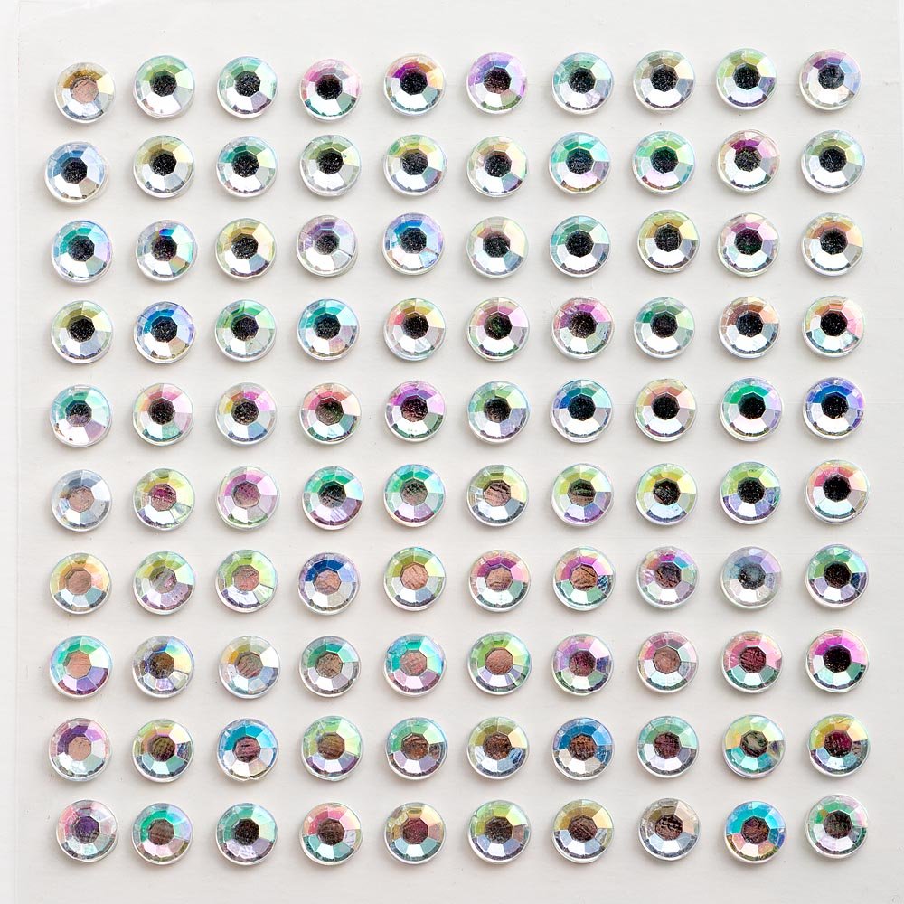 Italian Options Iridescent - 6Mm Diamante Rhinestone Gem Crystal Stickers (100 Pcs)