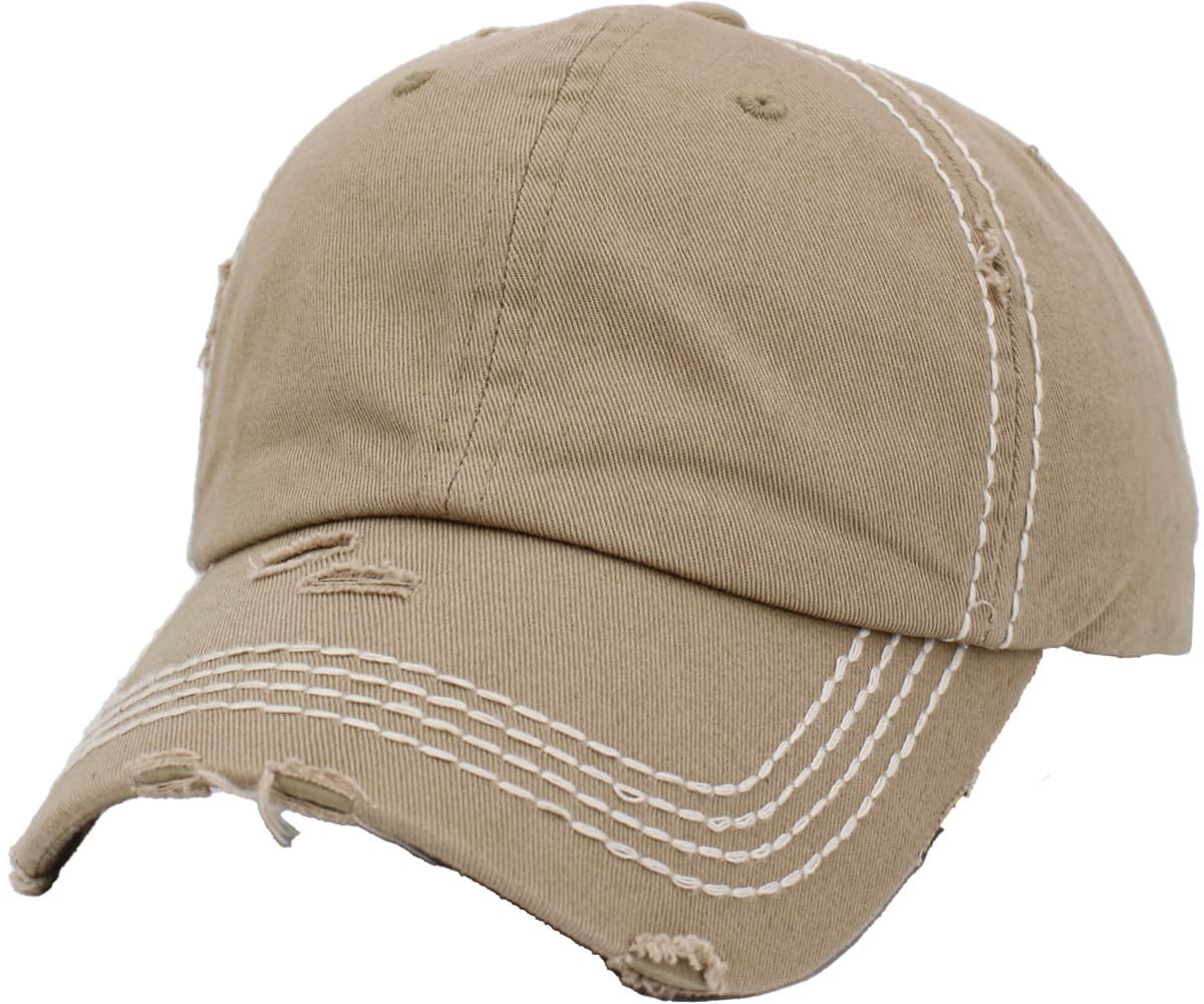 KBETHOS Vintage Washed Distressed Cotton Dad Hat Baseball Cap Adjustable Polo Trucker Unisex Style Headwear