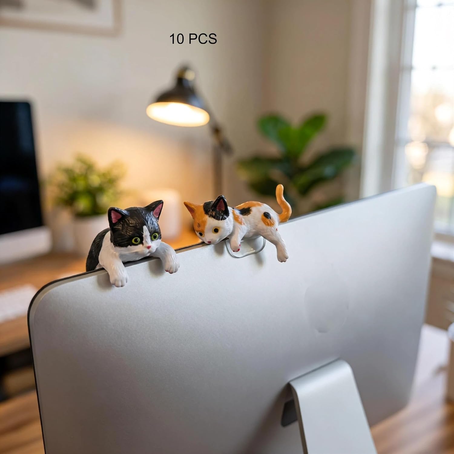 10Pcs Resin Mini Cat Figurines Car Desk Shelf Decor image 2