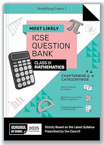 Gurukul By Oswal Mathematics Most Likely Question Bank for ICSE Class 9 for Exam 2025 - Chapterwise &amp; Categorywise Topics, Latest Syllabus, New Paper Pattern