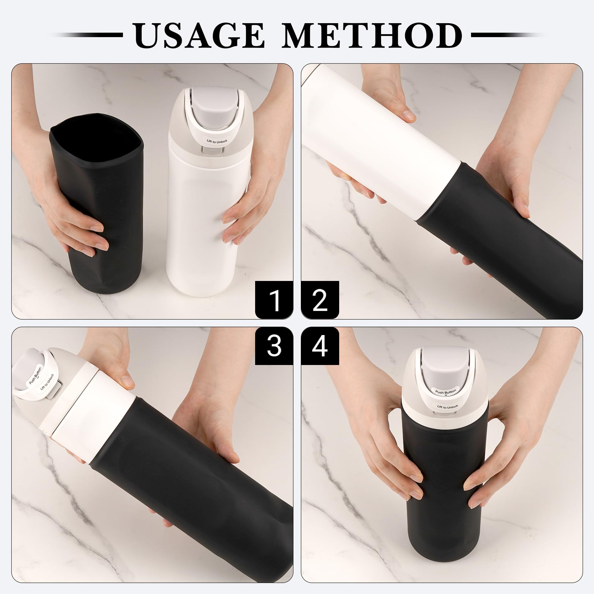 Linkidea Custodia in Silicone per Borraccia Compatibile con Owala FreeSip 24oz, Protezione Antiscivolo per Borraccia, Protezione per Borraccia