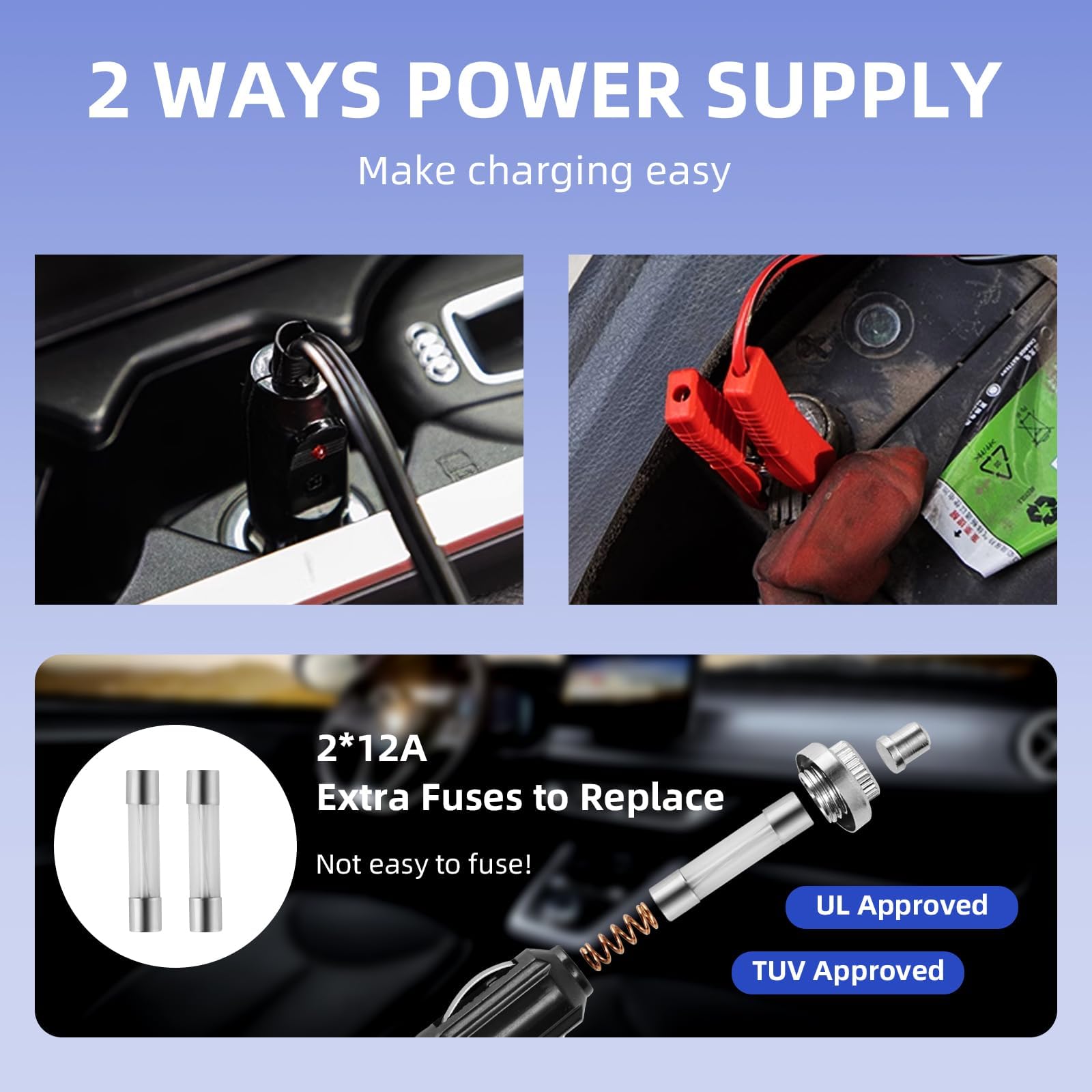 5 Tonnen Elektrischer Wagenheber Set mit Pumpe, 12 V tragbarer hydraulischer Wagenheber mit LED-Licht für SUV MPV Limousine | Hubhöhe Bereich von 6 bis 17,7