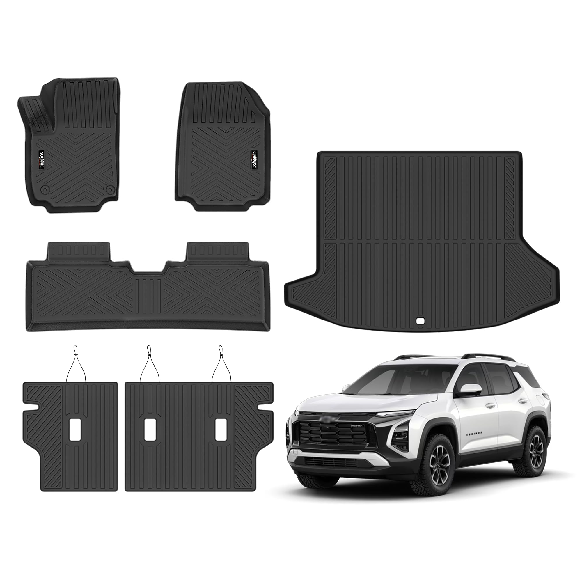 Custom Fit Trunk & Backrest Mat For 2025 GMC Terrain / Chevy Equinox – TPE, Waterproof, Black
