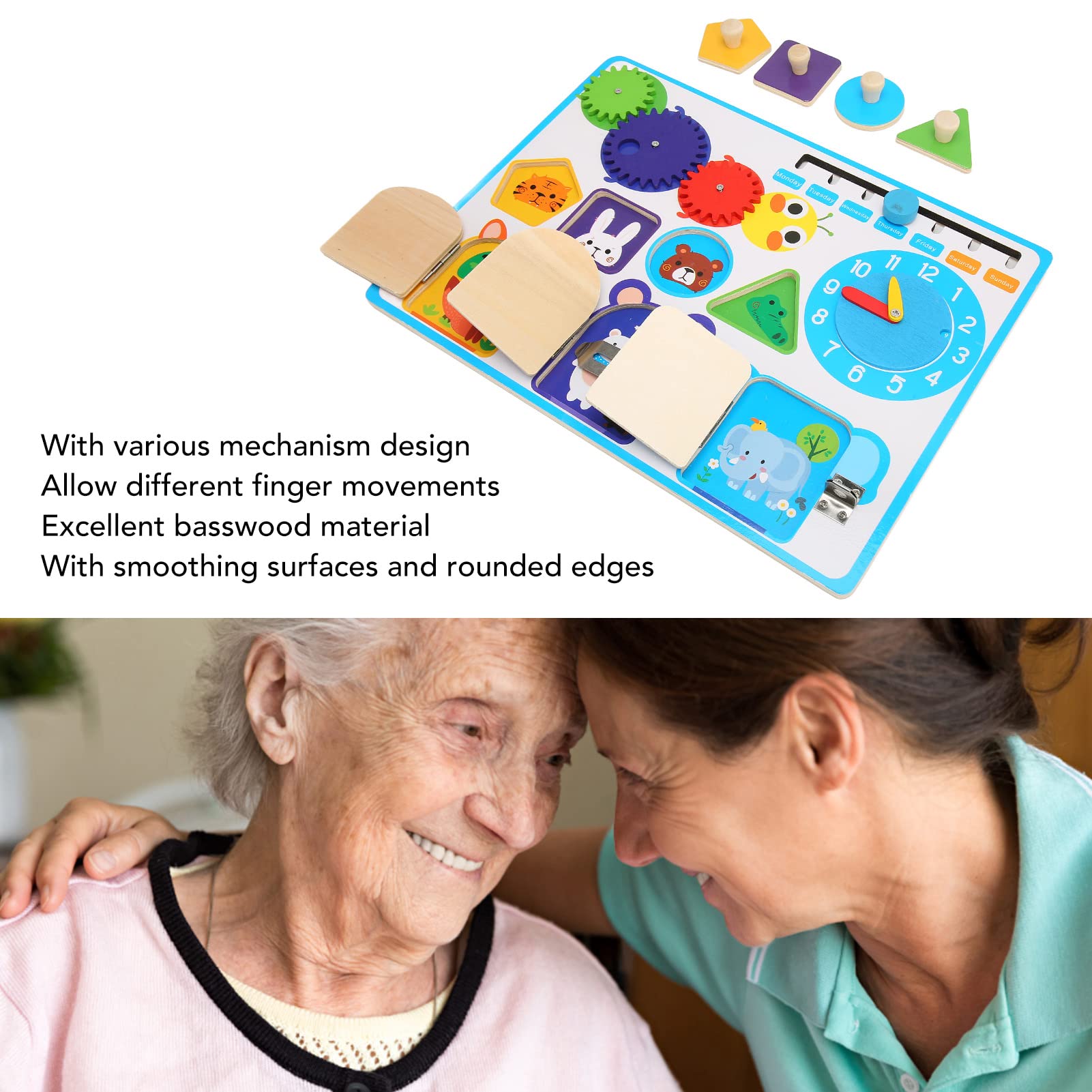 Seniors Fidget Board for Dementia, Sensory Motor Aids, Calming Comforting Dementia Sensory Activities, Calming Comforting,Fidget Sensory Board for Elderly