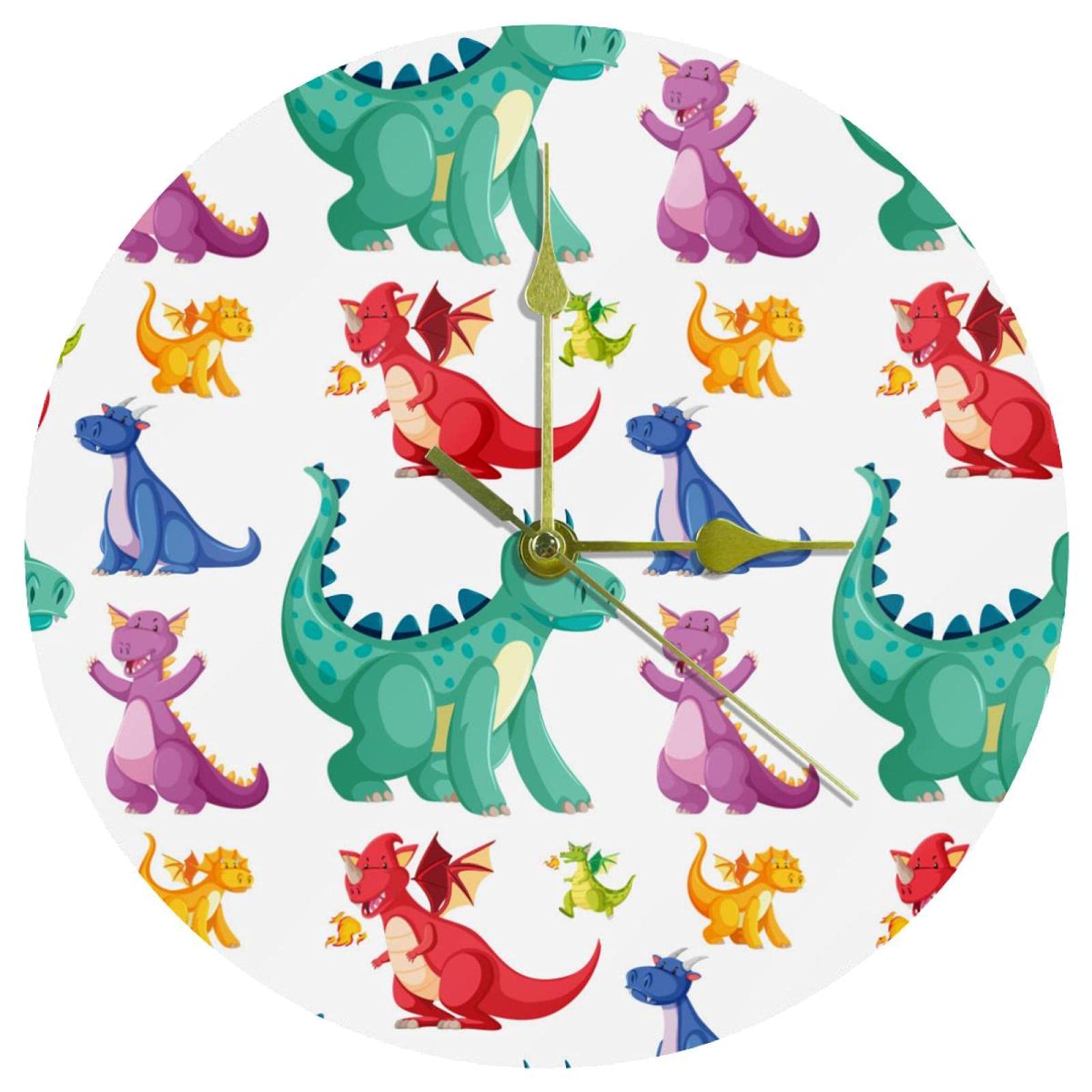 Horloge murale dinosaure en acrylique pour décorer la chambre ou la salle de jeux