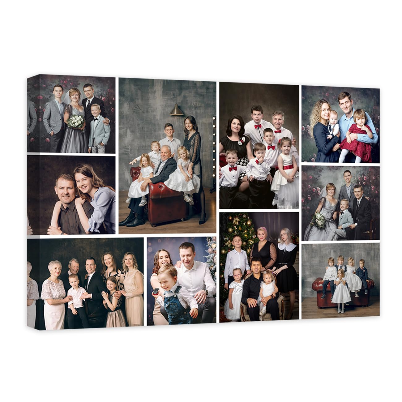 CXHOSTENT Personalized Multi Photo Canvas Prints with Your Photos - Custom Collage Picture Canvas for Family, Wedding, Friends (4 photos, 16.00" x