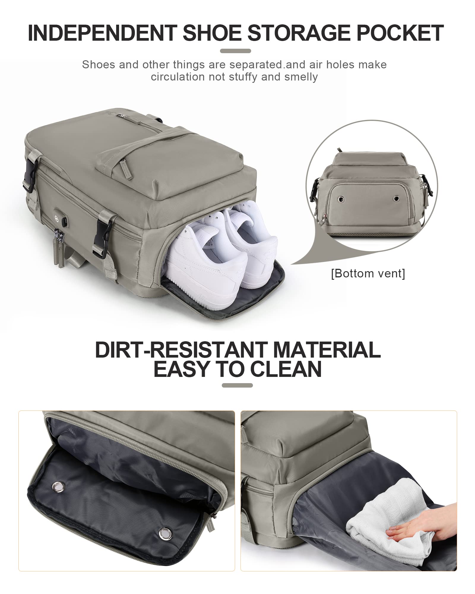 BJLFS Borse da Cabina per Ryanair 40×20×25 Bagaglio a Mano Easyjet 45×36×20 Borsa Zaino da Viaggio, Zaino da trekking,Zaino Casual per laptop da 14 pollici per scuola