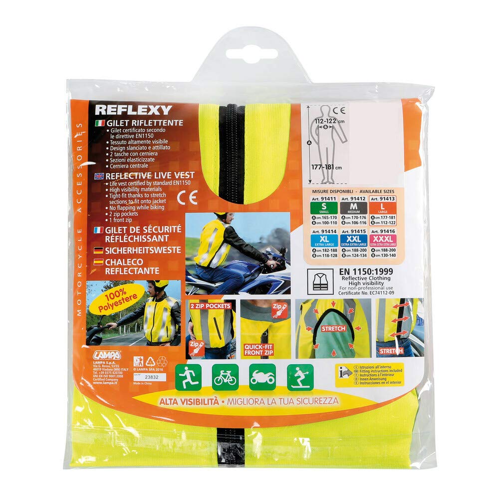 LAMPA Chaleco reflectante, color amarillo, talla L