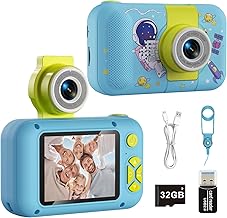 ARNSSIEN Giocattoli Fotocamera Bambini 3 4 5 6 7 8 9 10 11 12 anni Ragazze/Ragazzi, Macchina Fotografica Digitale, Regali Bambino Natale e compleanni,Fotocamera selfie per bambini con 32 GB,X101H
