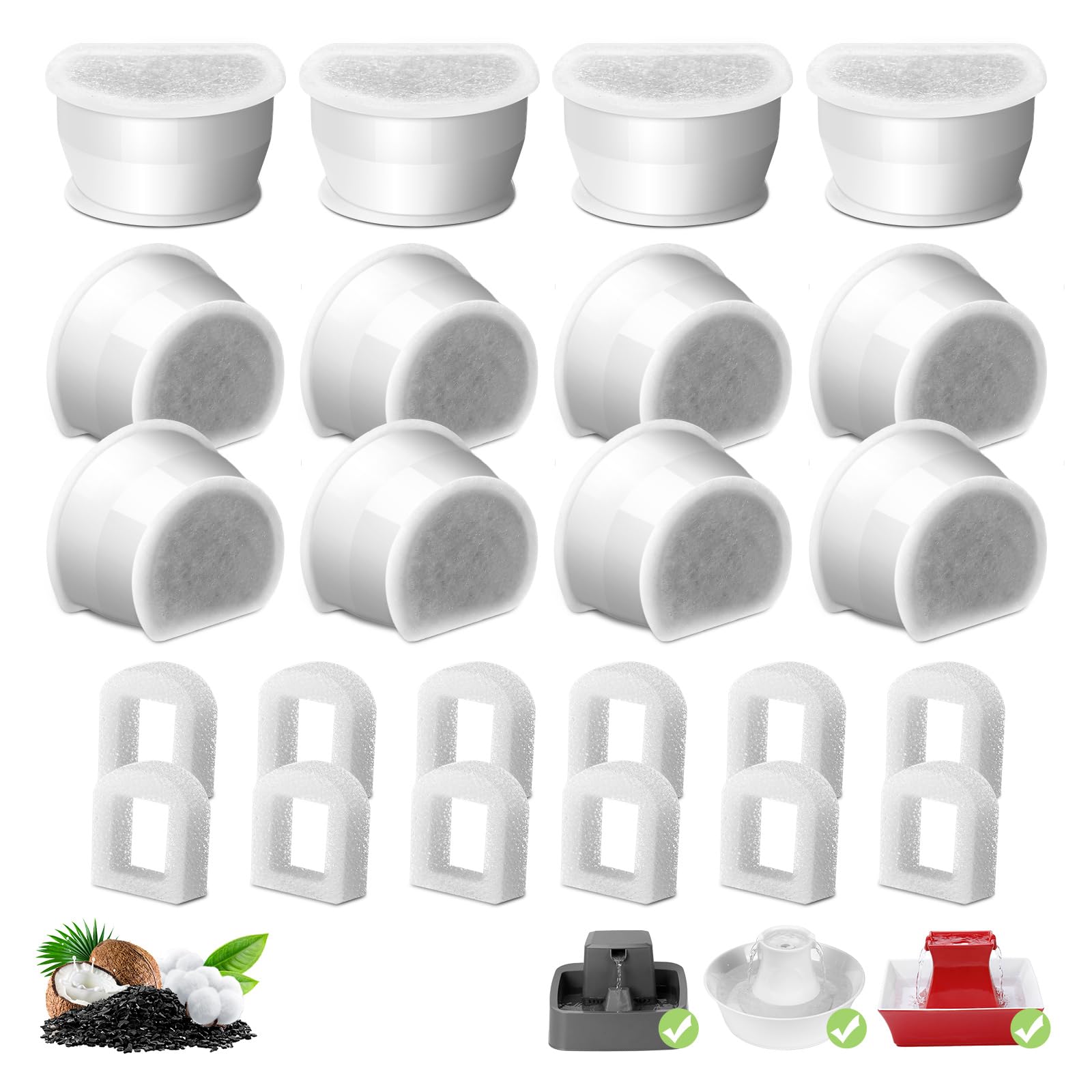 12 Pack Cat Fountain Replacement Carbon Filters