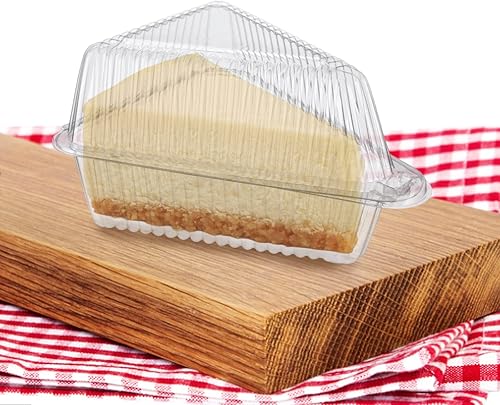 Miniatura 6 de 200 recipientes de plástico transparentes para tartas con tapas de 5 pulgadas, tapa mediana con bisagras, contenedor de pastel de queso desechable