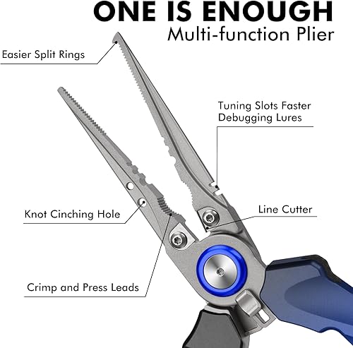 Miniatura 4 de TRUSCEND Lockable Handy Fishing Pliers with Innovative Ergonomic Handle, Saltwater Corrosion Resistant Teflon Coated Fishing Tool, Multi-Function